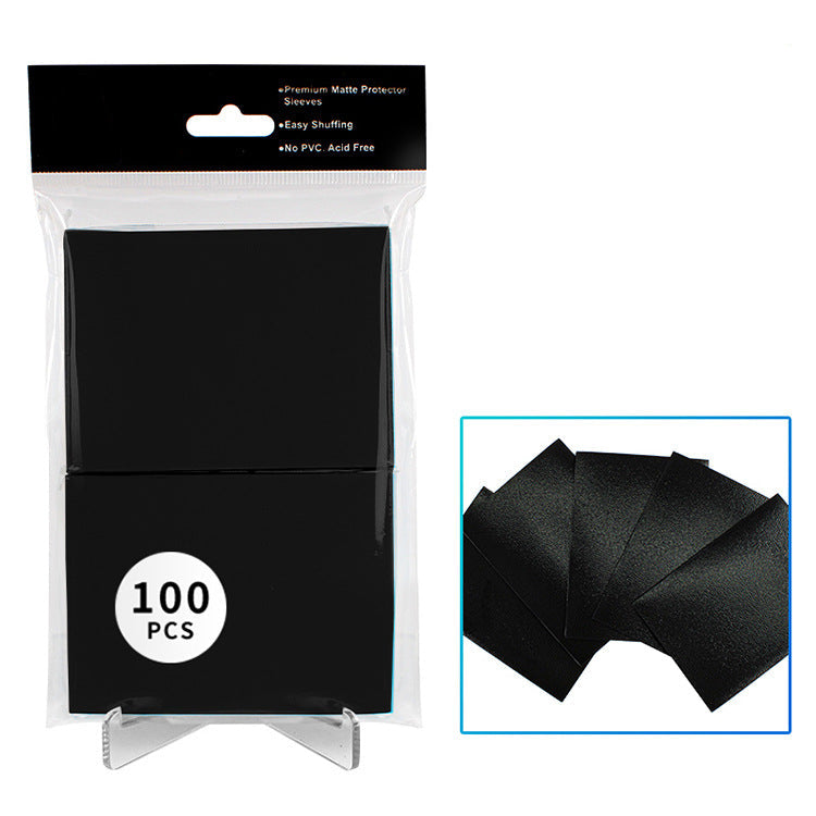 Pack of black sleeves with a clear window showing 100 pieces inside, on a white background.