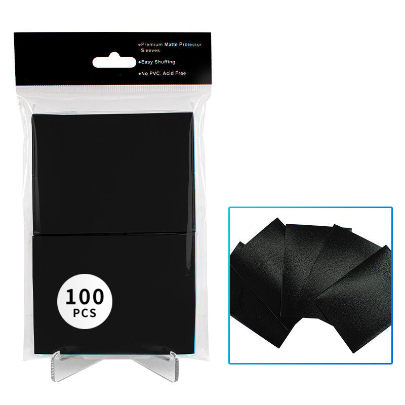 Pack of black sleeves with a clear window showing 100 pieces inside, on a white background.
